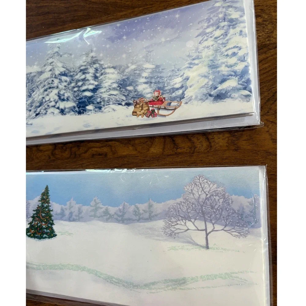 Up With Paper Panoramics‎ Pop-Up Christmas Greeting Cards Set of 2 Santa Claus